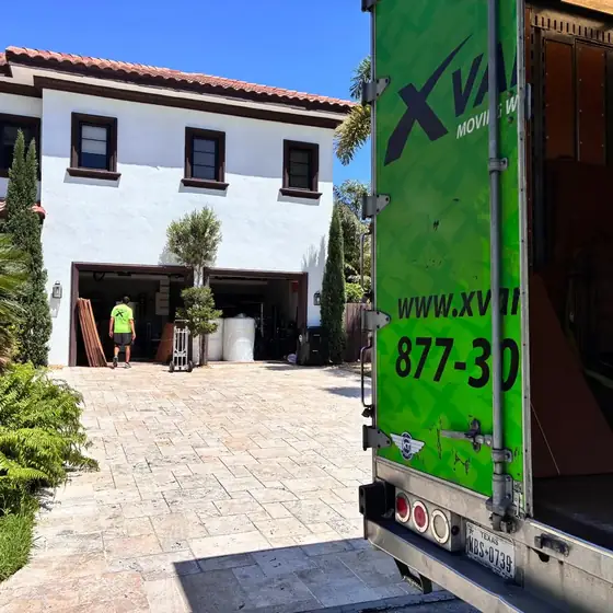 Truck outside a home on moving day