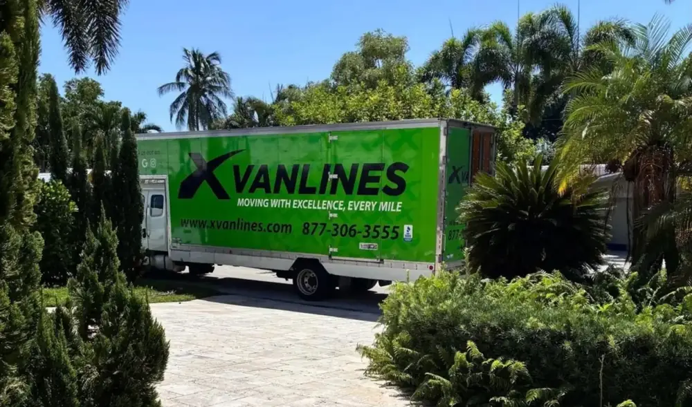 X Van Lines truck on moving day